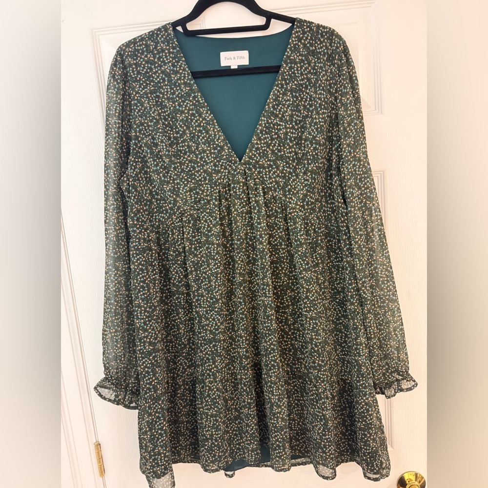 Park & Fifth Green Floral Dress